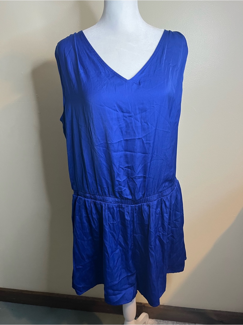 LOFT Large Petite Royal Blue Sleeveless Romper NWT